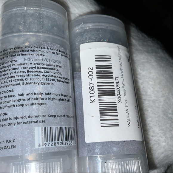 Silver Face Glitter Stick, Sparkle Sequins Holographic Makeup Glitter Stick Set2 - Picture 9 of 16